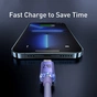 Дата кабель USB 2.0 AM to Lightning 1.2m 2.4A Crystal Shine Series purple Baseus (CAJY000005) - зменшене зображення 5