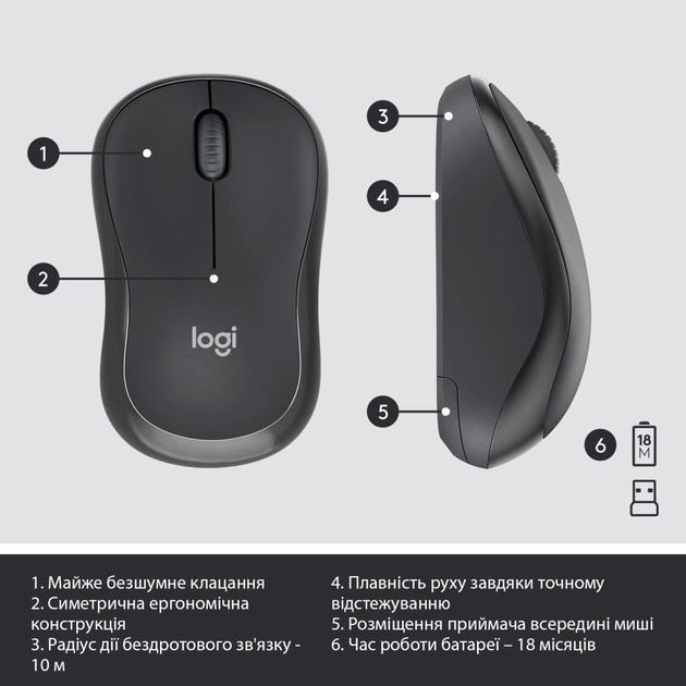 Комплект Logitech MK295 Silent UA Graphite (920-009800) - picture 7