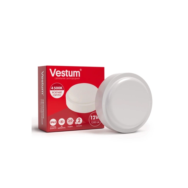 Світильник Vestum ЖКХ LED 12W круг 4500K 220V (1-VS-7102) - picture 1