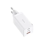 Зарядний пристрій Baseus 2xUSB-C 65W + 1xUSB GaN + cable USB-C to USB-C 100W 1.0m white (CCGP120202) - зменшене зображення 2