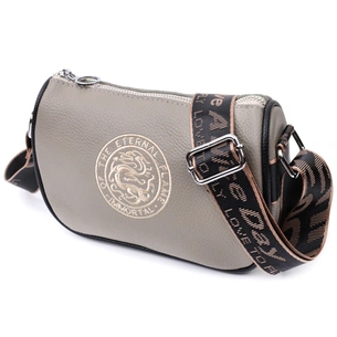 Сумка Vintage Жіноча з вишивкою на лицьовій стороні з натуральної шкіри Сіра (22626) зображення 1