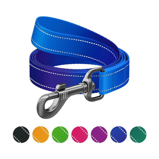 Повідець для собак WAUDOG Nylon Mono, світловідбивний L-XXL синій (521912) - зображення 1