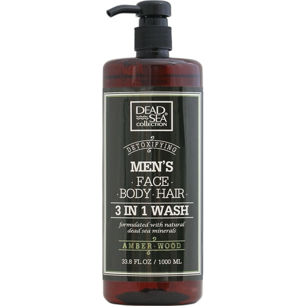 Гель для душу Dead Sea Collection Amber Wood чоловічий 3 в 1 для тіла, волосся й обличчя 1000 мл (7290102256976) - зображення 1