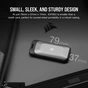 Накопичувач SSD USB 3.2 2TB Corsair (CSSD-EX100U2TB) - зменшене зображення 5