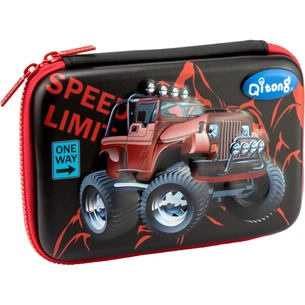 Пенал Cool For School з тисненням, 1 відділення (QT-5704-Black) зображення 1