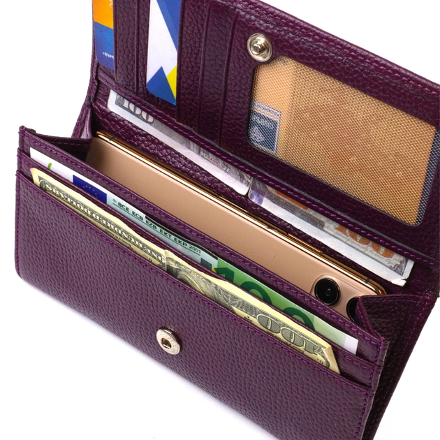 Кошелек Canpellini Из натуральной кожи Сиреневый (21831) - изображение 6