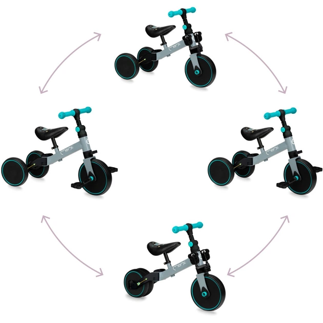 Біговел MoMi Loris 3 в 1 велосипед Grey-Turquoise (ROBI00041) - picture 11
