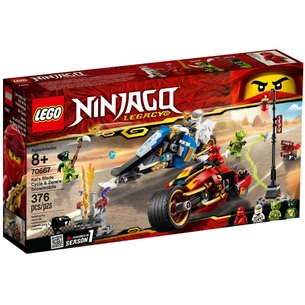 Конструктор LEGO NINJAGO Мотоцикл-клинок Кая та снігохід Зейна 376 деталей (70667) зображення 1
