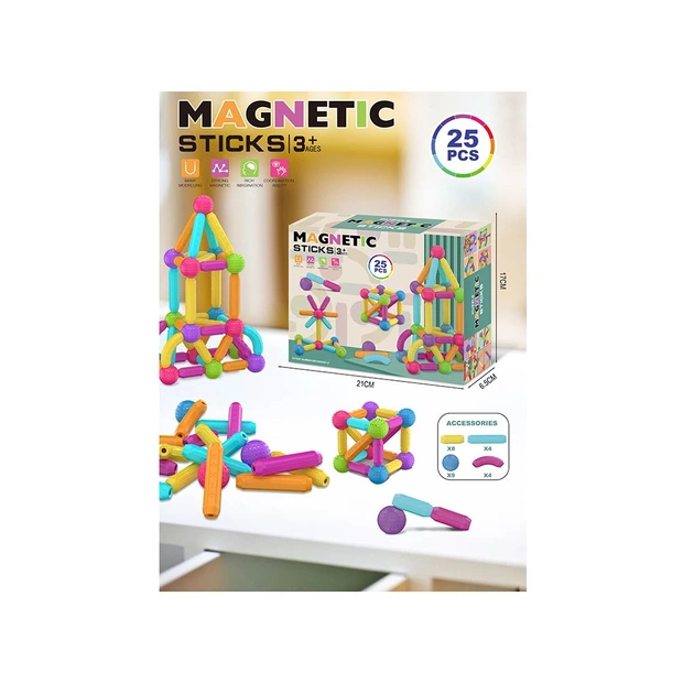 Конструктор A-Toys Magnetic Sticks 25 деталей (158-10) - изображение 1