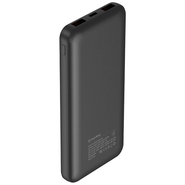Батарея універсальна ColorWay 10 000 mAh PD/22.5W, QC/3.0, LCD, Black (CW-PB100LPB3BK-PDD) - зображення 2