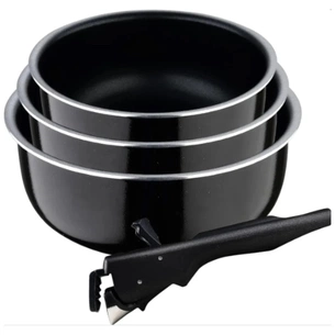 Набір посуду Bergner Click&Cook ковші 16/18/20 см 4 предмета (BG-31608-BK) зображення 1