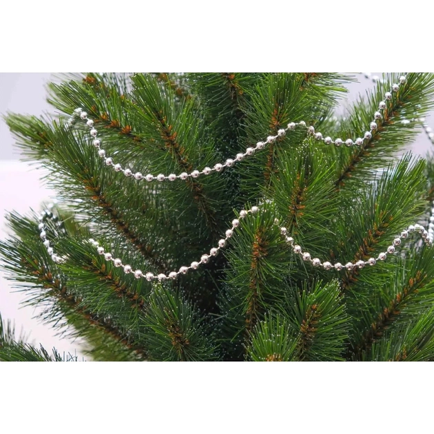 Намисто на ялинку Chomik 2.7м 6 мм, пластик, сріблястий (5901292658502_1) - picture 3