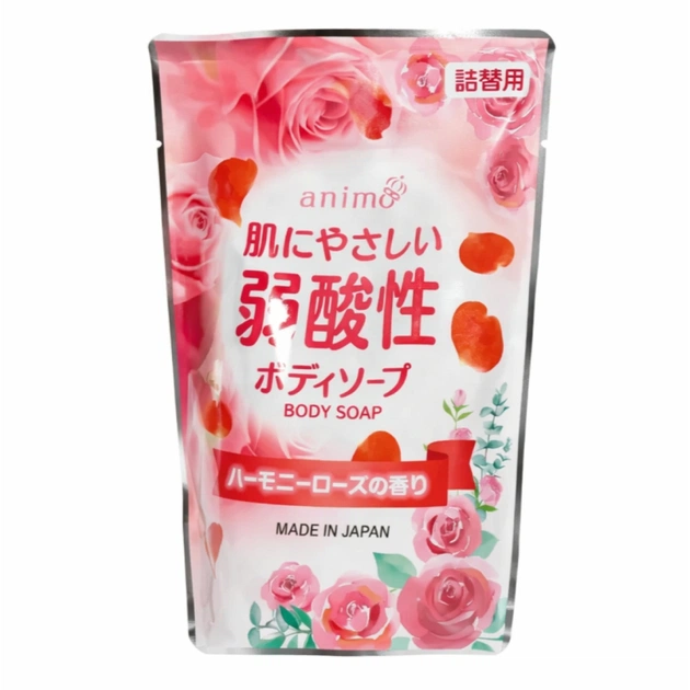 Жидкое мыло Rocket Soap Weak Acid Body Soap pH-сбалансированное Роза Сменный блок 340 мл (4571113802172) - изображение 1