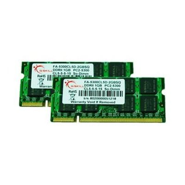 Модуль пам'яті для ноутбука SoDIMM DDR2 2GB (2x1GB) 667 MHz G.Skill (FA-5300CL5D-2GBSQ) - изображение 1