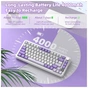 Клавіатура Attack Shark X85PRO RGB Wireless/Bluetooth/USB UA Lavender (X85PROL_AS) - зменшене зображення 6