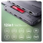 Концентратор AXAGON USB-C 12-in-1 HDMI + DisplayPort + RJ45 1000Mbps + PD100W aluminum gray (HMC-12GM2) - preview 3
