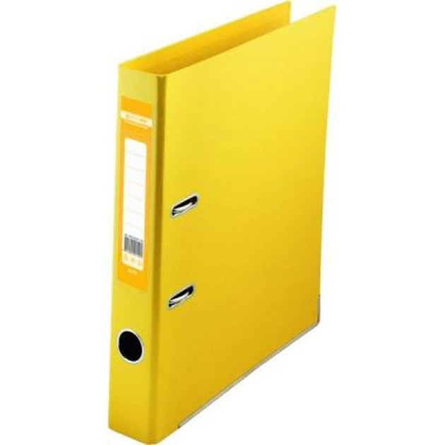 Папка - регистратор Buromax А4 double sided, 50мм, PP, yellow, built-up (BM.3002-08c) - изображение 1