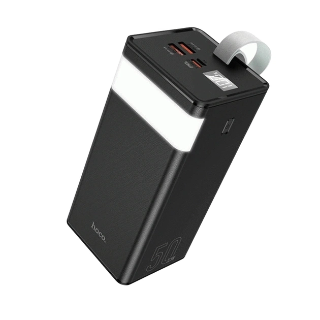 Батарея універсальна HOCO 50000mAh Powermaster PD/20W, QC/22.5W, Lamp, Black (J86A / 714738) - зображення 1