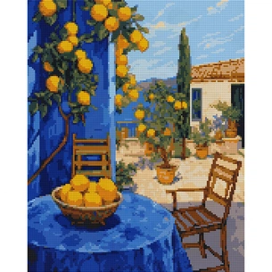 Картина по номерам Santi алмазна мозаїка Лимонний дворик 40х50 см на підрамни (956053) picture 1