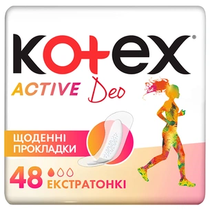 Щоденні прокладки Kotex Active Deo Extra Thin 48 шт. (5029053547886) зображення 1