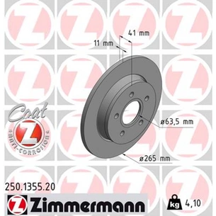 Гальмівний диск ZIMMERMANN 250.1355.20 зображення 1