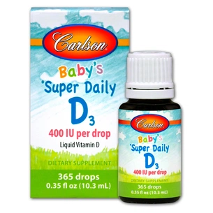 Вітамін Carlson Вітамін D3 для Малюків у Краплях, 400 МО, Baby's Super Daily (CAR-01250) зображення 1