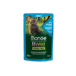 Вологий корм для кішок Monge BWild Cat Free Wet з анчоусами та овочами 85 г (8009470012775) зображення 1