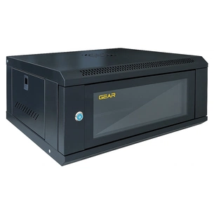 Шафа настінна GEAR 4U 19" 600x450x280 мм, + полка 19", black (GWMSN-4U-600-450) изображение 1