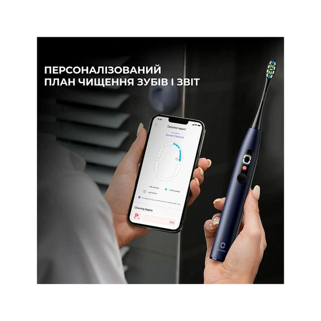 Электрическая зубная щетка Oclean X Plus Pro Digital Blue (6970810556186) - изображение 8
