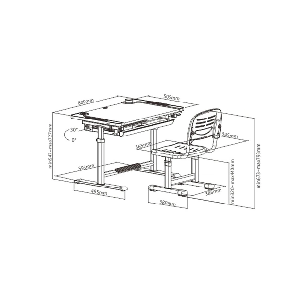 Парта зі стільцем Cubby Lupin Grey (Lupin grey KIDS FURNITURE) - picture 12