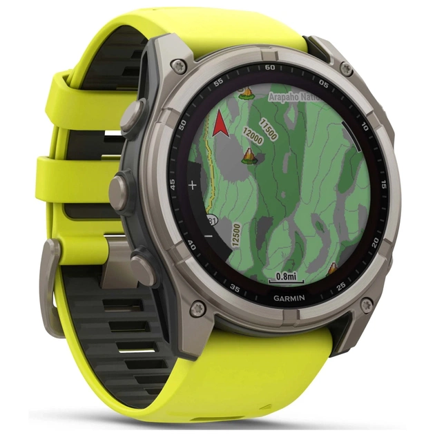 Смарт-годинник Garmin fenix 8 51mm,Saph Solar, BareTi/Graphite,AmpYe/GrphBnd (010-02907-21) - picture 3