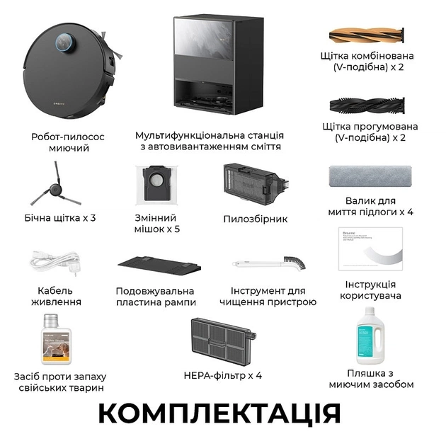 Робот-пилосос Dreame Aqua 10 Ultra Track Complete Black (RLR81CE-1-BL) - зображення 9