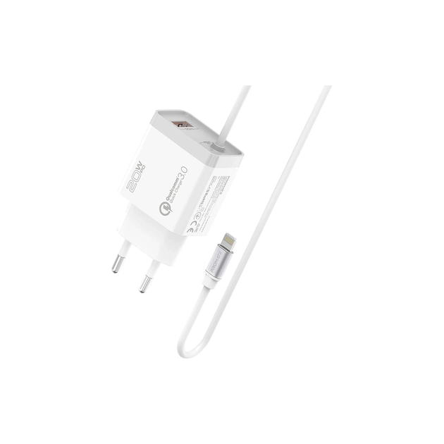 Зарядний пристрій Promate 20W PD Lightning + USB QC3.0 (icharge-pdqc3.white) - зображення 1