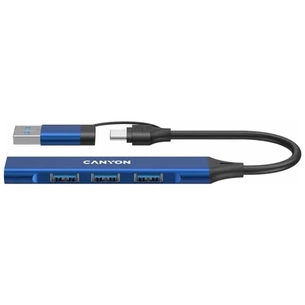 Концентратор Canyon hub DS-02 4in1 USB-A/C Blue (CNS-TDS02BL) зображення 1