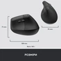 Мишка Logitech Lift Vertical Ergonomic Wireless/Bluetooth for Business Graphite (910-006494) - зменшене зображення 9