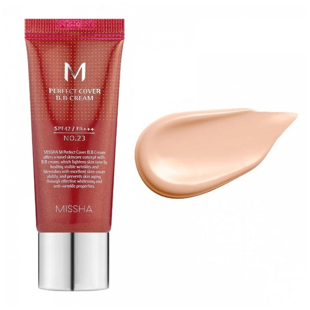 BB-крем Missha M Perfect Cover BB Cream EX SPF42/PA+++ 23 - Natural Beige (8809581487963) - picture 2