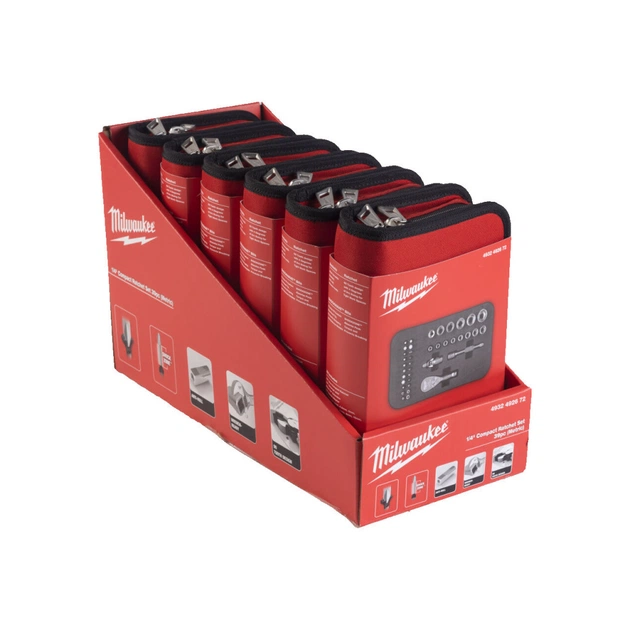 Набір торцевих головок Milwaukee з тріскачкою та фурнітурою 1/4", 4 - 14 мм + ударні біти 39 шт. (4932492672) - picture 4