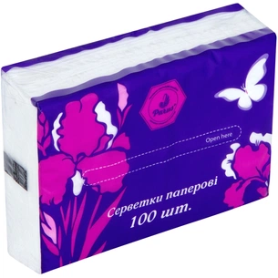 Серветки косметичні Parus 2 шари 100 шт. (4820205440472) зображення 1