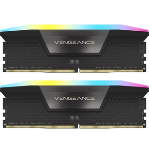 Модуль пам'яті для комп'ютера DDR5 48GB (2x24GB) 5200 MHz Vengeance RGB Black Corsair (CMH48GX5M2B5200C38) зображення 1