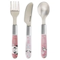 Набір дитячого посуду Lovi EXOTIC ANIMALS столові прибори з нержавіючої сталі, рожеві (9/477_pin2) - зменшене зображення 1