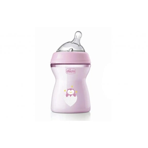 Пляшечка для годування Chicco Natural Feeling силікон середній потік 250мл рожева (81323.10) зображення 1