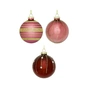 Ялинкова іграшка House Of Seasons Скляні кульки 3 шт D7 см Рожеві (8718861801606) - preview 1