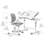 Парта зі стільцем Evo-kids Ergo Grey (Evo-03 Ergo G) - зменшене зображення 3