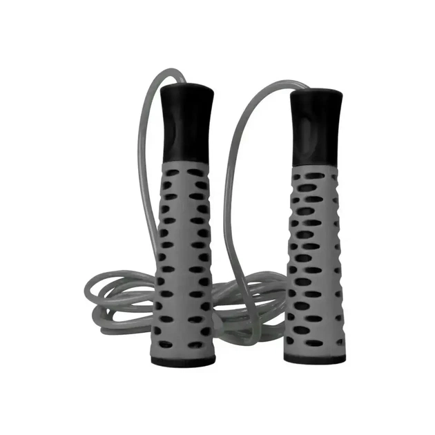 Скакалка PowerPlay 4206 Cіро-чорна (PP_4206_Grey/Black) - зображення 2