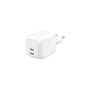 Зарядний пристрій Belkin 2xUSB-C PD67W GaN PPS white (WCH020KQWH) зображення 1