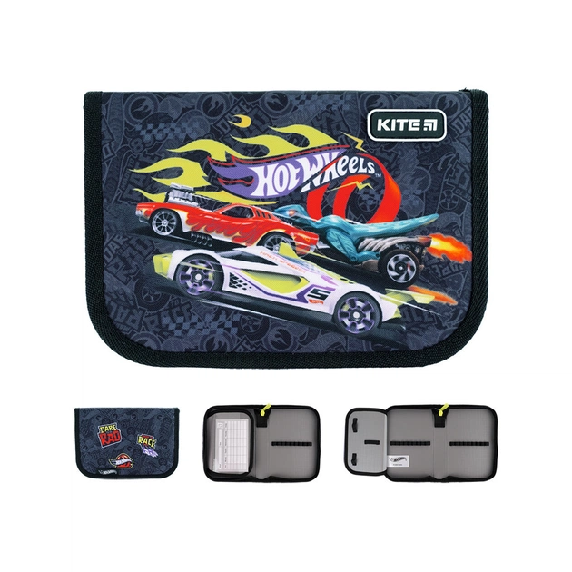 Пенал Kite Hot Wheels 621, 1 відділення, 1 відворот (HW24-621) - изображение 1