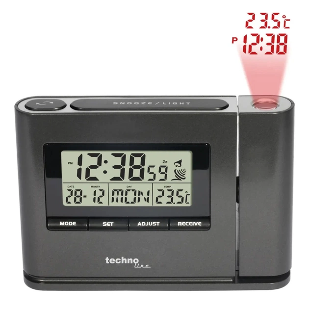 Настільний годинник Technoline WT519 проекційний Anthracite (DAS301811) - зображення 1