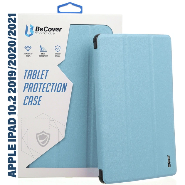 Чехол для планшета BeCover Tri Fold Hard Apple iPad 10.2 2019/2020/2021 Light Blue (711126) - изображение 1