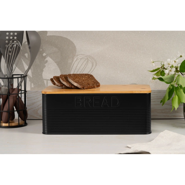 Хлібниця Ardesto Midori 33х18х12см, метал, бамбук, чорний (AR0912BB) - picture 10