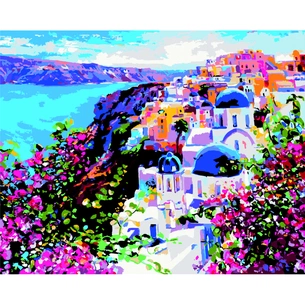 Картина по номерам ZiBi Острів Санторині 40*50 см ART Line (ZB.64111) зображення 1